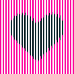 A Heart symbol. Halftone lines effect. Hologram effect. Vector Heart sign. Love symbol. Illusion.