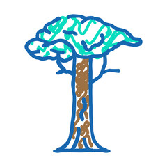 kapok tree jungle amazon doodle icon sketch vector. kapok tree jungle amazon sign. isolated symbol illustration