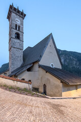 Filippo and Giacomo saints church apse view, Campitello di Fassa, Italy