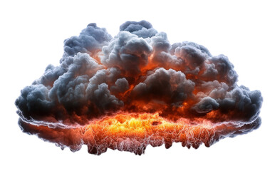 Sunset storm cloud or explosion on a transparent background.