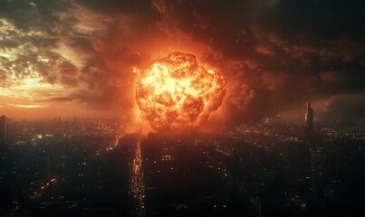 City Under Fire: A Spectacle of Apocalyptic Destruction