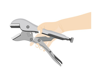 Hand tools on a white background.