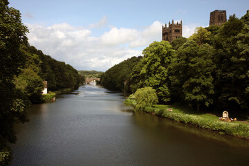 Prebends Bridge over the River Wear - Durham Cathedral - Durham - County Durham - England - UK