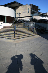 Shadow of two people - Millenium square - City vision - Durham - County Durham - England - UK