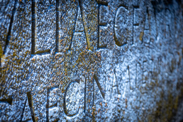 Ancient greek stone inscriptions photo