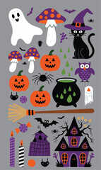 Halloween elements illustration vector .