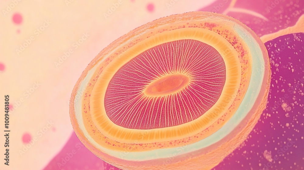Wall mural microscopic view of a cell's intricate structure