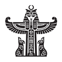 egypt totem vector image silhouette