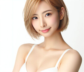 白い水着の美女