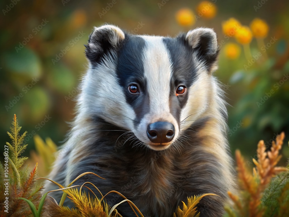 Poster step-by-step guide on how to draw a realistic badger for art and illustration enthusiasts