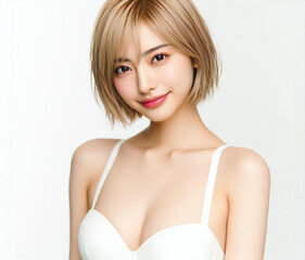 白い水着の美女