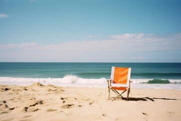 Picnic chair in beach furniture outdoors horizon.