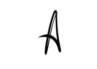 calligraphy letters A, font Isolated
