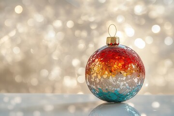 Festive decoration against bright background with radiance