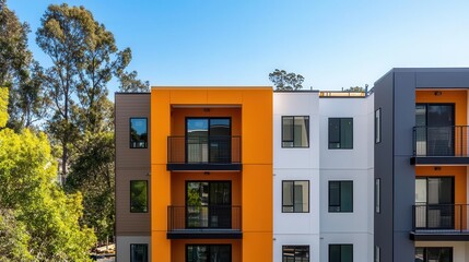Obraz premium Exterior view of multifamily residential building under construction in Mountain View the entire Silicon Valley and San Francisco Bay Area is facing a housing crisis