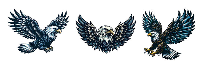 Three eagle png set.