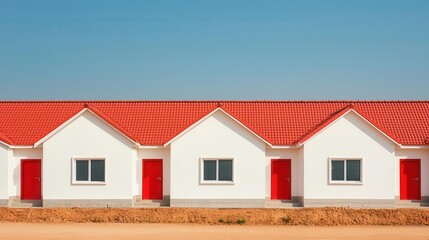 Rows of New Home Under Construction residential