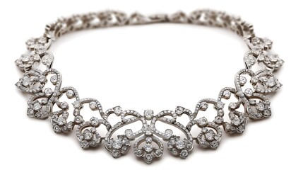Obraz premium A diamond collar necklace set in white gold