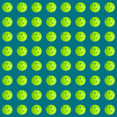Fototapeta premium Pattern green pickleballs on green background.