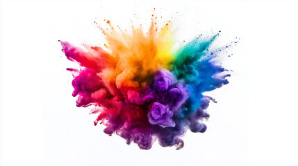 colorful ink splashes on white
