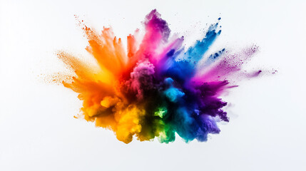 colorful ink splashes on white