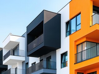 Obraz premium Modern residential building on a construction site
