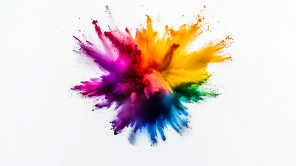 colorful ink splashes on white