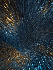 Abstract image of dark blue and gold textured surface, resembling quills or spines of porcupine or hedgehog