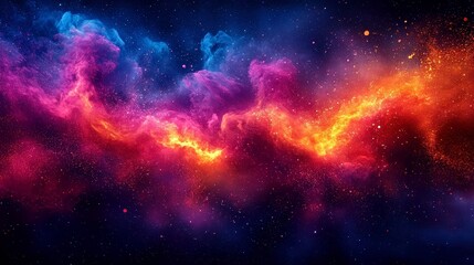 Fototapeta premium Cosmic Nebula Wallpaper: Stunning Galaxy with Vibrant Colors