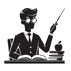Teacher vector image silhouette