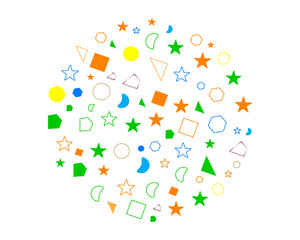 Abstract Network pin polygon shap star eleps blue green background Multi color lines concept vector design