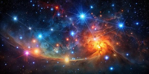 Fototapeta premium Stunning view of the Orion constellation shining brightly in a night sky filled with stars