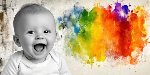 a baby with a big smile on his face