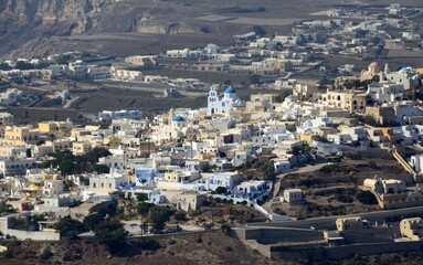 Naklejka premium Vista panorámica de la Isla de Santorini, Grecia