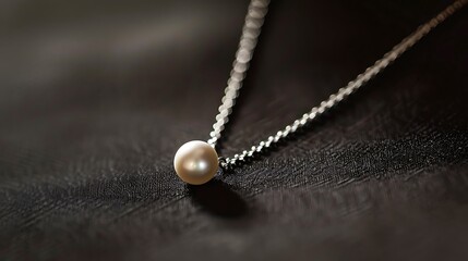 Fototapeta premium A minimalist chain with a single pearl pendant