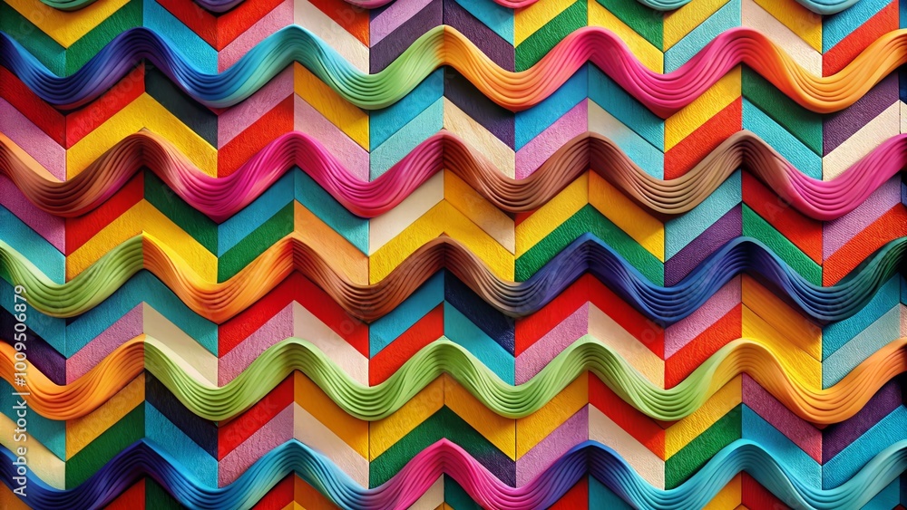 Poster stylish chevron mustache pattern design for creative projects and modern graphic applications