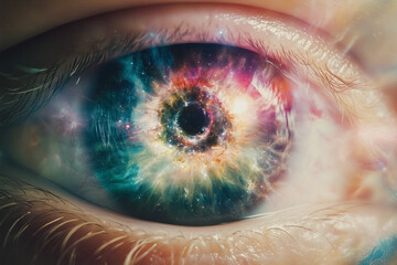 helix nebula eye, cosmic vision, AI generated