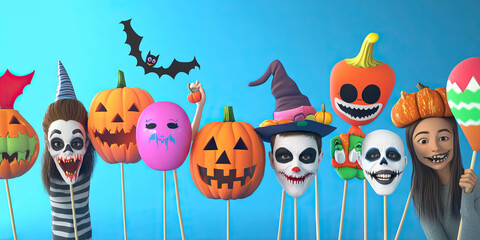 Frightfully Fun Faces: A photo booth with Halloween props and accessories, where friends and family can take fun and creative photos together