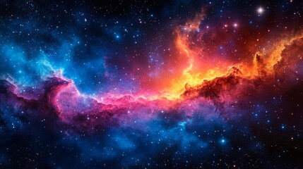 Fototapeta premium Colorful cosmic nebula filled with stars and gas clouds captured in deep space at night