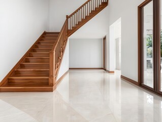 Stunning Panorama of Luxury Home Interior with Open Concept Floor Plan Shows Living Room, Dining Room, Kitchen