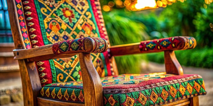 Traditional handmade chaira with a beautifully crafted blade and unique wooden handle on display