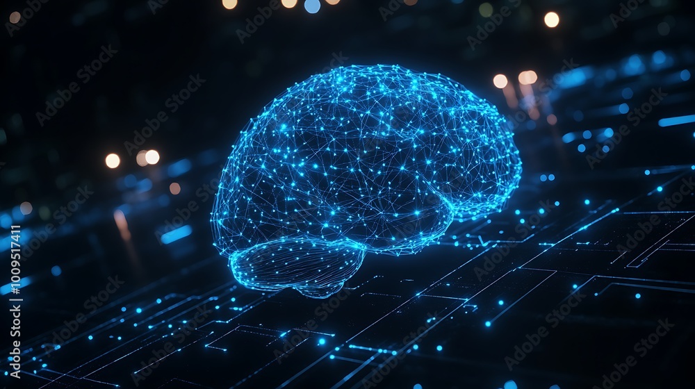 Poster innovative digital pathways representing complex artificial intelligence technologies