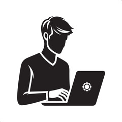 Programmer vector image silhouette