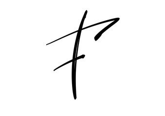  calligraphy letters F, font Isolated