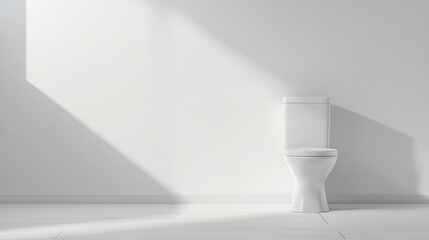 Clean Toilet on Smooth White Bathroom Floor for Bathroom Use .