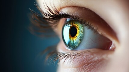 Closeup of a Vibrant Human Eye with Colorful Details