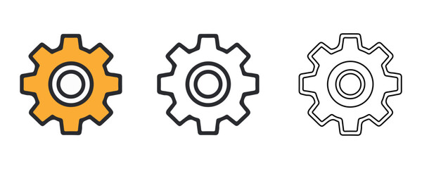 Setting vector icon set Isolated on white background.