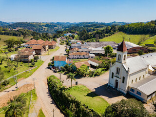 Obraz premium Antônio Prado RS, historic village 21 de Abril with typical buildings of Italian colonization in the Serra Gaúcha