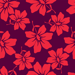 Beautiful pattern with flowers and leaf. Floral vector illustration.