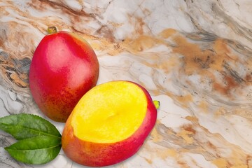 Fresh sliced, ripe sweet mango fruit